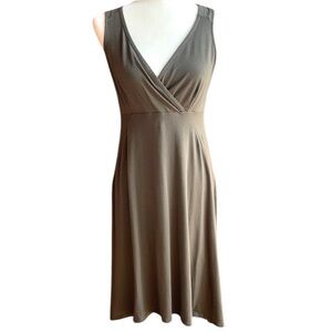 V neck tank dress by Eileen Fisher in gorgeous earthy green. Size Small.